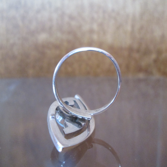 Two Stone Larimar Ring, Sterling Silver Ring for Women, Blue  Sterling Silver Larimar Ring, Modern Tribal Design